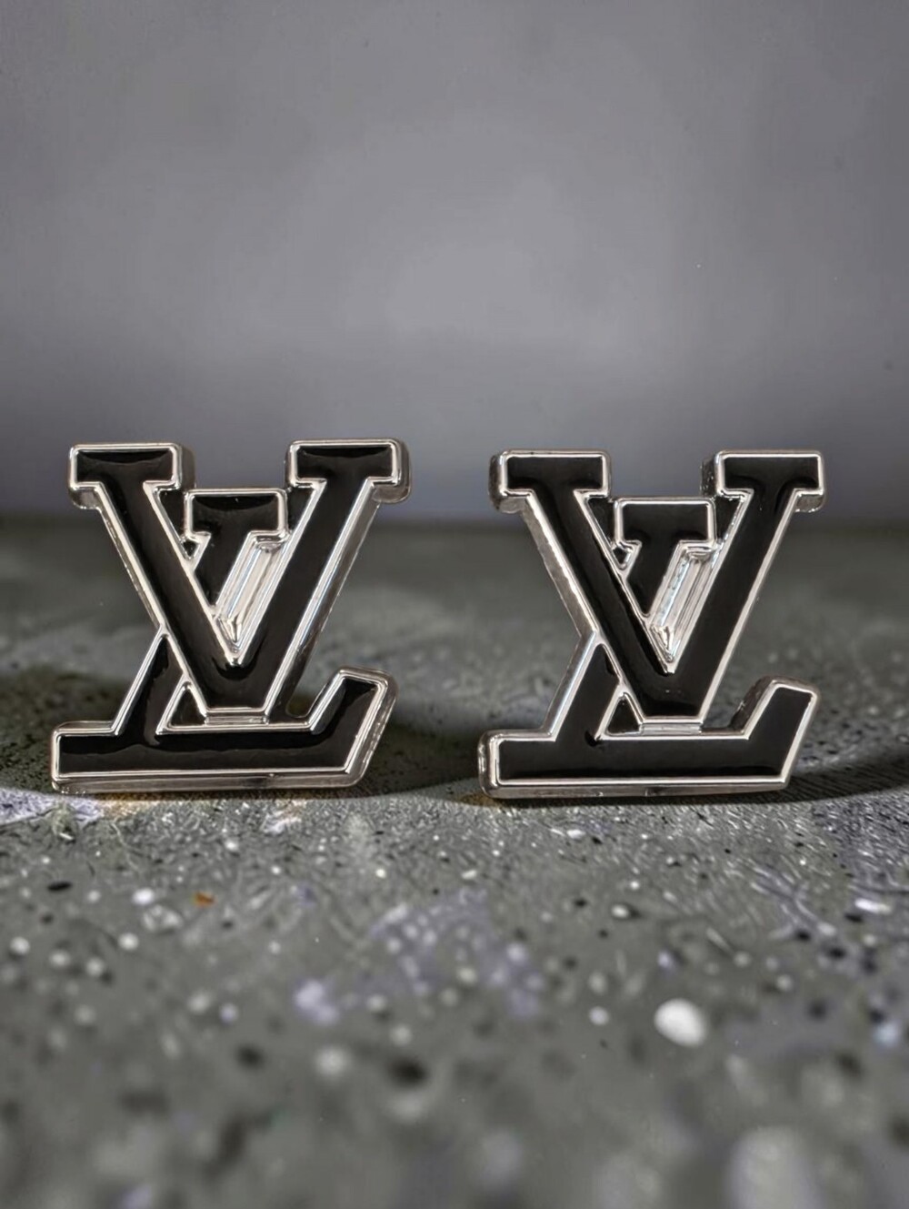 Black And Silver Icon Earrings